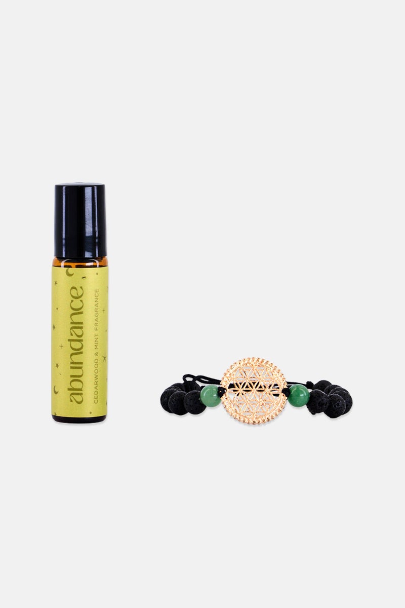 Muy Mucho Abundance Jade Gemstone Scented Bracelet And Fragrance Roll On - Image 1